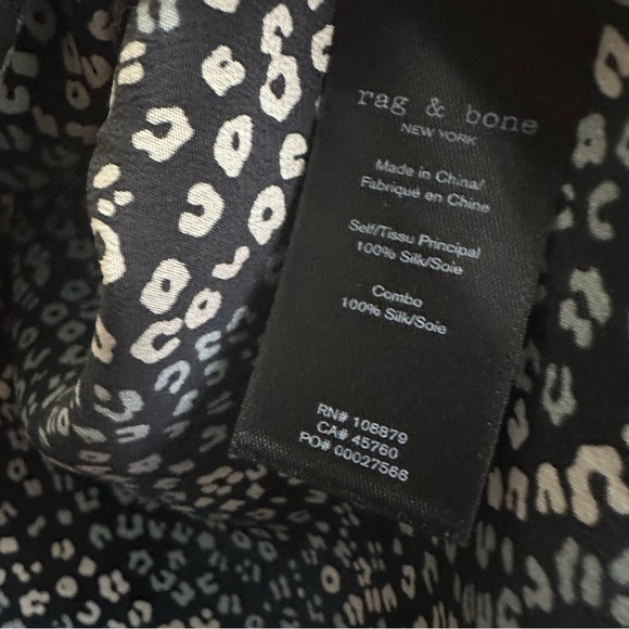 Rag & Bone Danise Silk Blouse Leopard Print Floral Abstract Pattern Size 4 EUC - Picture 10 of 10